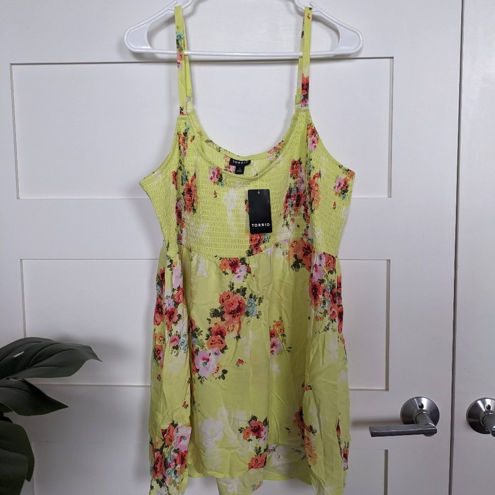 Torrid Babydoll Challis Smocked Cami
